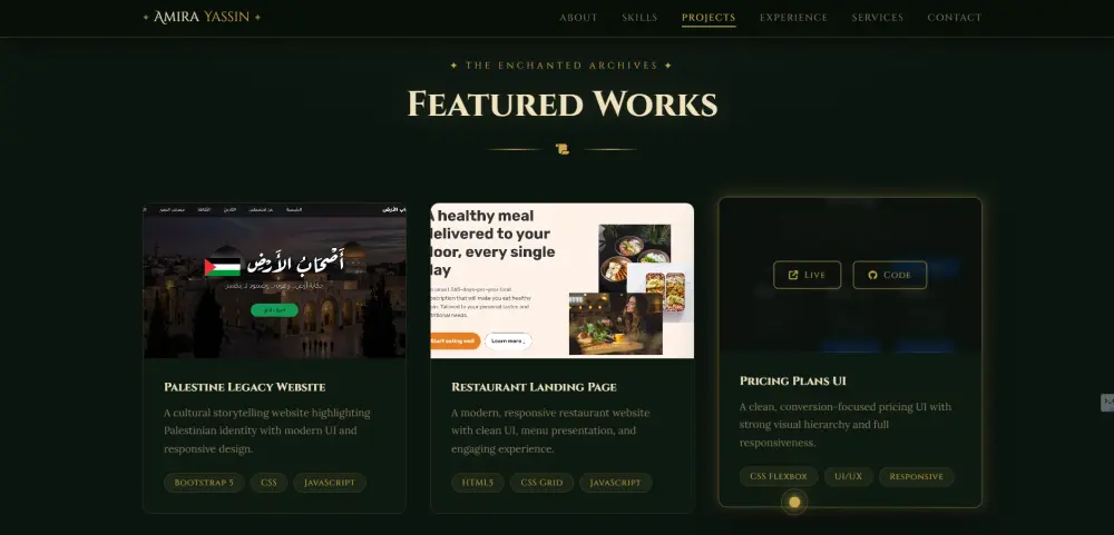 تصميم Portfolio للمطورين والطلاب والمستقلين.