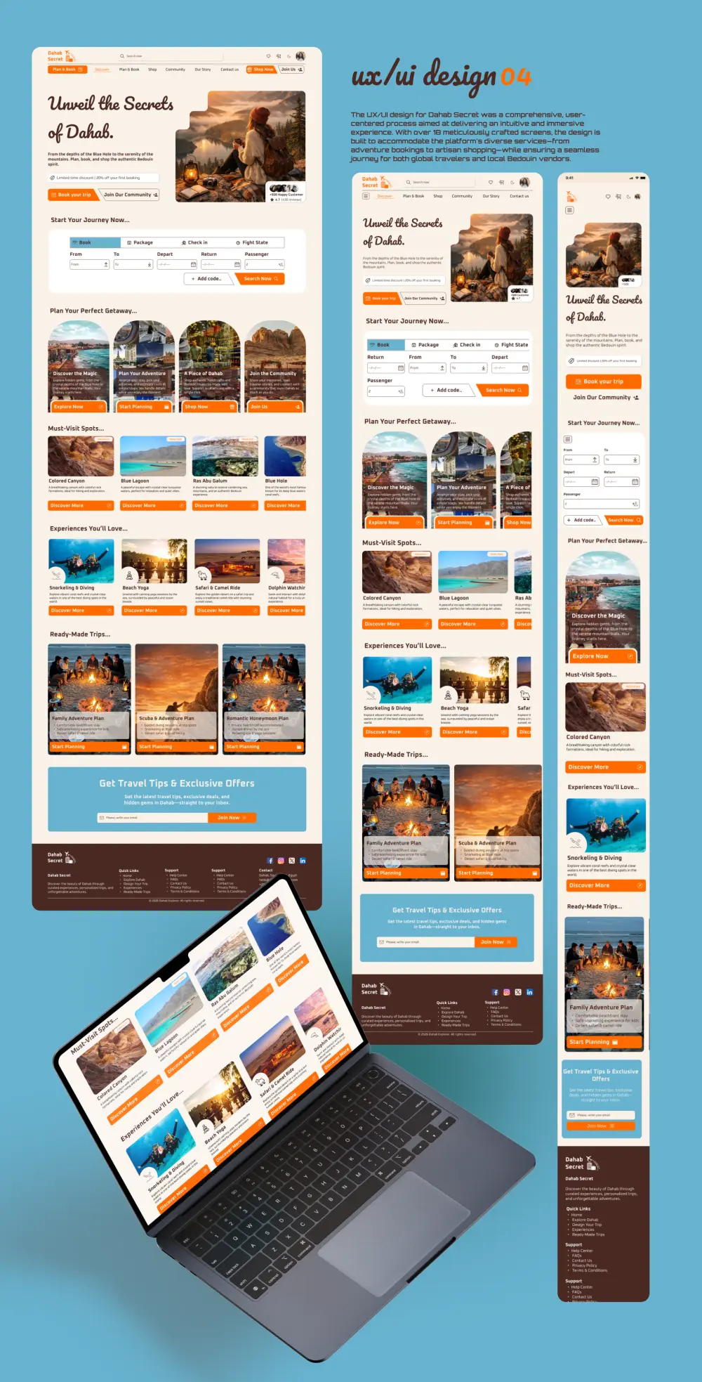 تصميم واجهات مستخدم UI/UX احترافية لتطبيقات ومواقع السياحة والسفر
