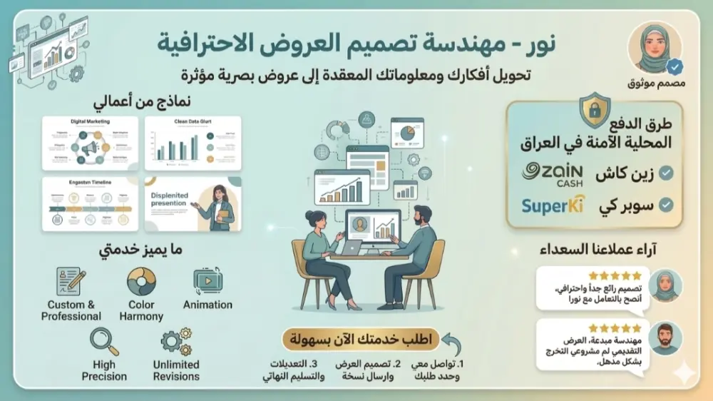 تصميم عروض تقديمية PowerPoint وإنفوجرافيك احترافي