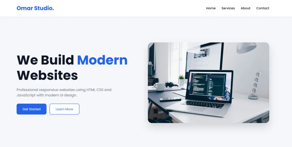 تصميم Landing Page احترافية ومتجاوبة باستخدام HTML CSS JavaScript