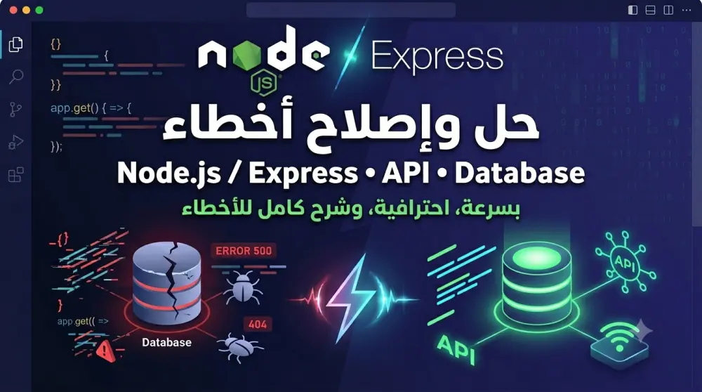 خدمة إصلاح أخطاء (Bugs) مشاريع Node.js و Express