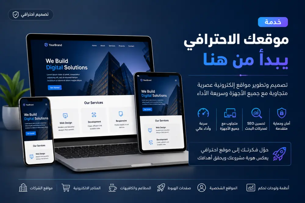 سأنفذ لك موقعًا إلكترونيًا احترافيًا ومتجاوبًا مع جميع الأجهزة