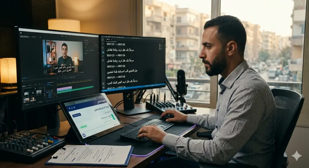 تفريغ نصوص الفيديوهات وإضافة ترجمة مرئية (Subtitles) بدقة عالية