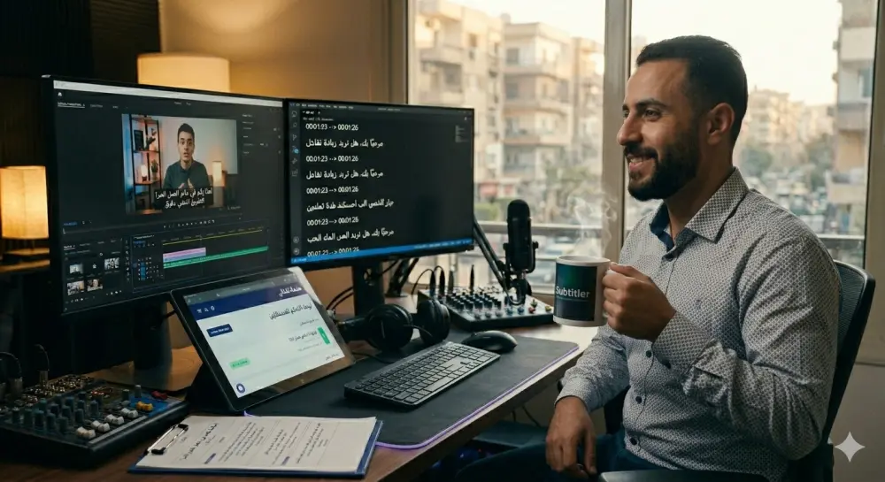 تفريغ نصوص الفيديوهات وإضافة ترجمة مرئية (Subtitles) بدقة عالية