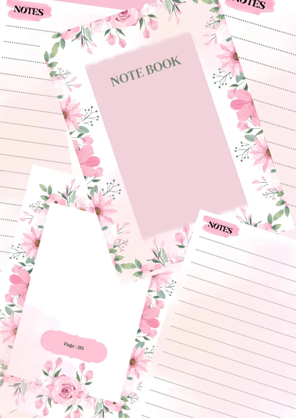 تصميم غلاف ومحتوى دفاتر (Note Books) ومخططات (Planners) جاهزة للطباعة