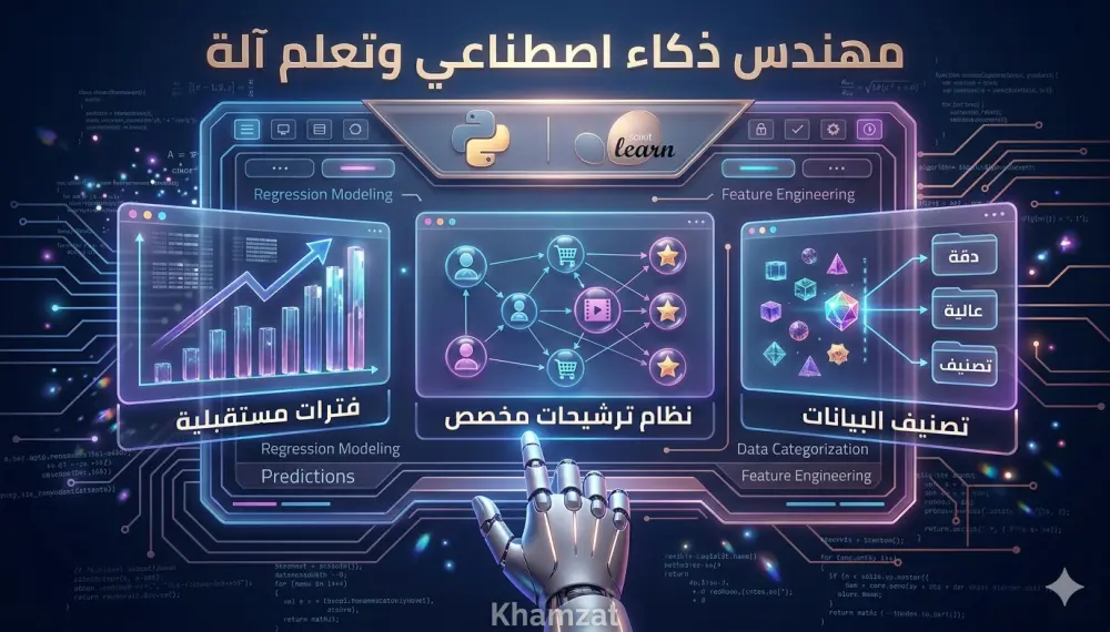 بناء أنظمة التوصية الذكية (Recommender Systems) للمتاجر والتطبيقات باستخدام تعلم الآلة.
