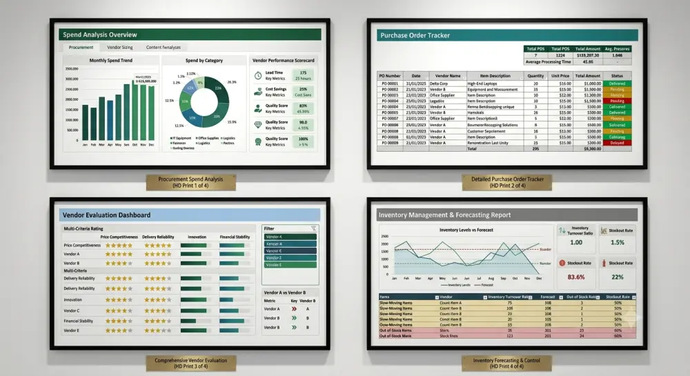 تصميم لوحات تحكم  احترافية بإستخدام برنامج Excel لتحليل المشتريات والمخازن لدعم إتخاذ القرار