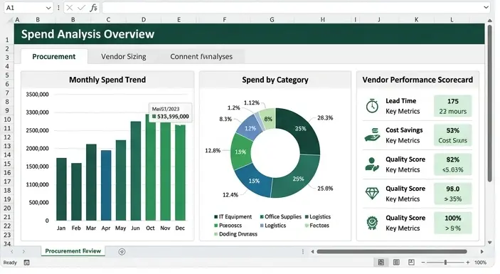 تصميم لوحات تحكم  احترافية بإستخدام برنامج Excel لتحليل المشتريات والمخازن لدعم إتخاذ القرار