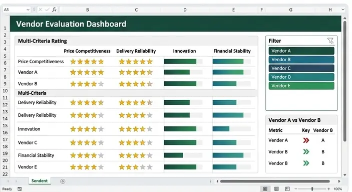 تصميم لوحات تحكم  احترافية بإستخدام برنامج Excel لتحليل المشتريات والمخازن لدعم إتخاذ القرار
