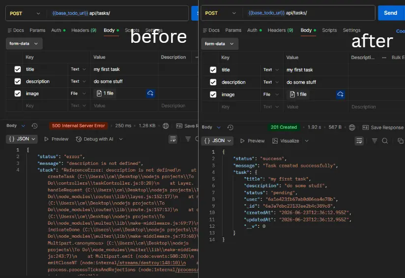 إصلاح أخطاء Node.js و Express.js