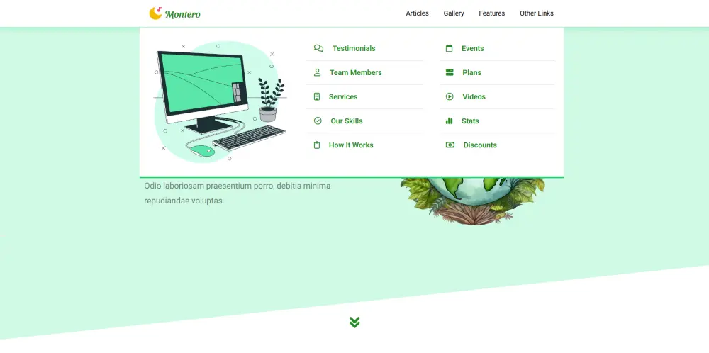 قالب صفحة هبوط (Landing Page) باستخدام HTML و SCSS