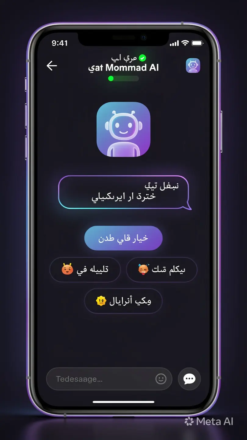 قالب بوت ذكي AI احترافي - واجهة موبايل HTML جاهزة للبيع + ردود تلقائية