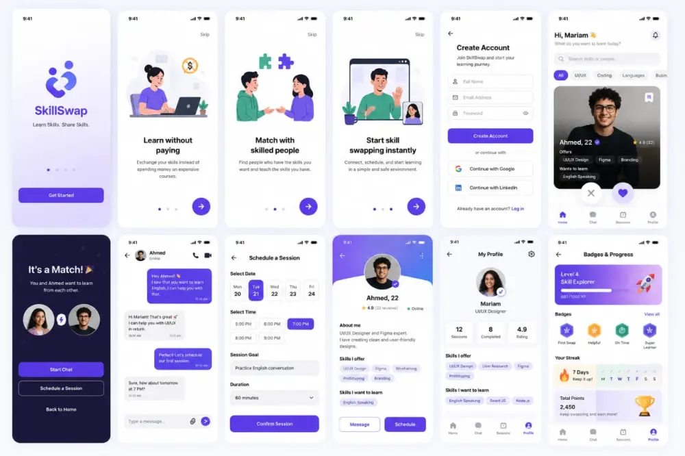 أصمم واجهات تطبيقات ومواقع UI/UX احترافية باستخدام Figma