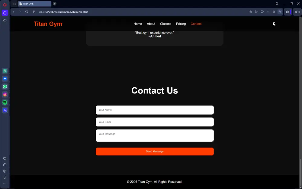 تصميم وتطوير موقع جيم احترافي ومتجاوب باستخدام HTML CSS JavaScript