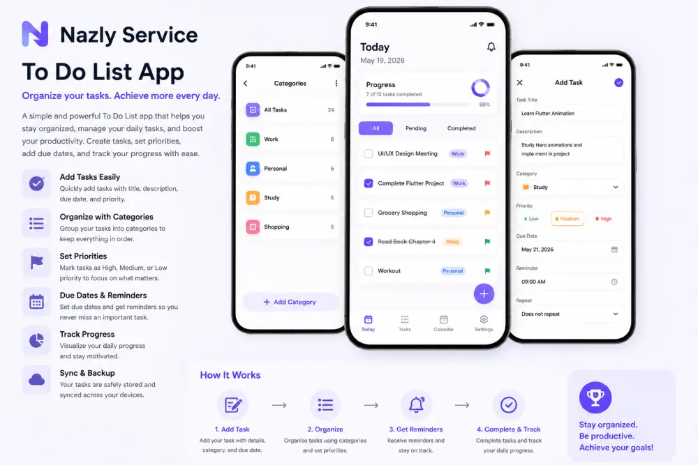 برمجة تطبيق To Do List باستخدام Flutter