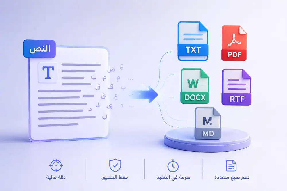 تفريغ نصوص وتحويلها الى pdf