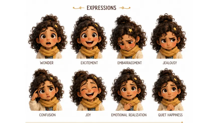 سأصمم شخصيات متناسقة ثابتة لقصص الأطفال مع Character Reference Sheet