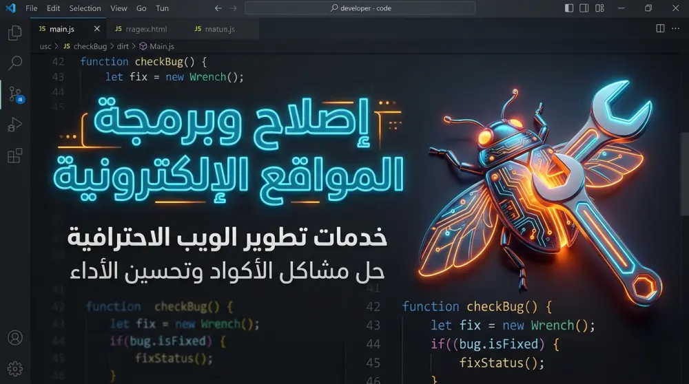 إصلاح أخطاء الكود وحل مشاكل المواقع والتطبيقات خلال 24 ساعة
