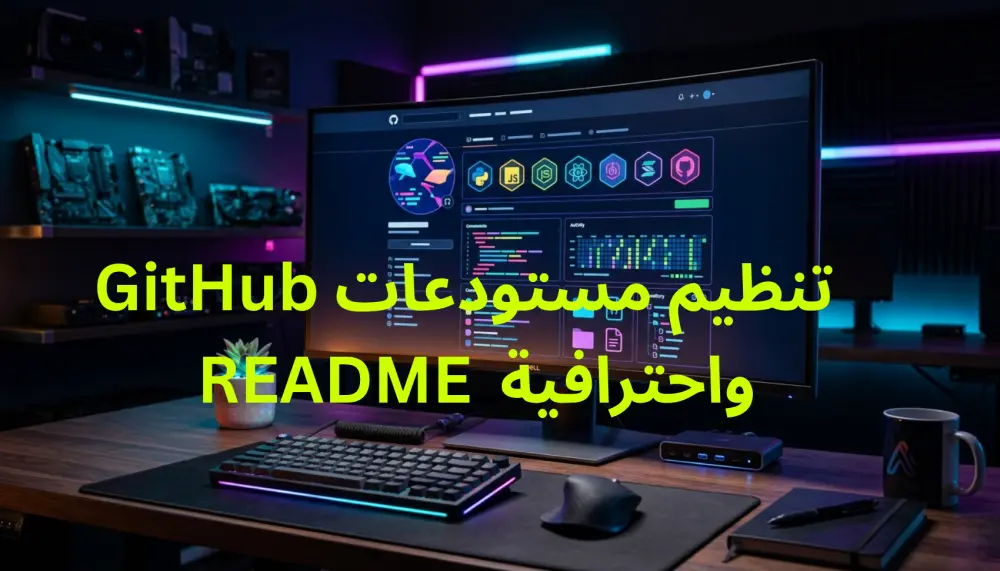 إعداد وتنظيم مستودع GitHub احترافي مع ملف README منسق لمشروعك