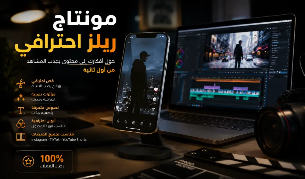 مونتاج وتحرير فيديوهات يوتيوب احترافية وصناعة محتوى مرئي جذاب