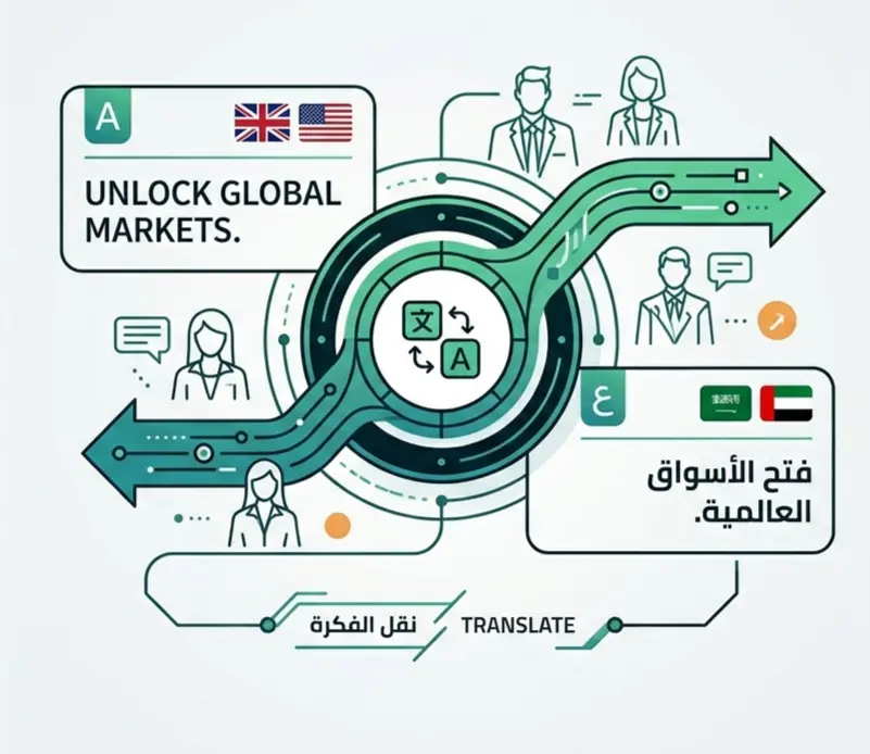 ترجمة النصوص من العربية إلى الإنجليزية والعكس بدقة واحترافية