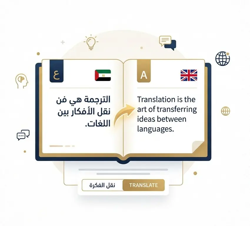 ترجمة النصوص من العربية إلى الإنجليزية والعكس بدقة واحترافية