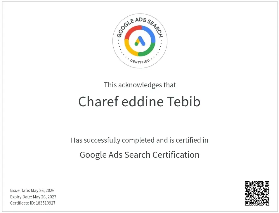 إطلاق حملات بحث Google Ads احترافية لتحقيق أعلى عائد على الإنفاق ROAS.