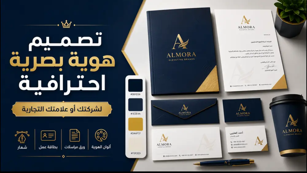 تصميم هوية بصرية احترافية ومتكاملة لعلامتك التجارية