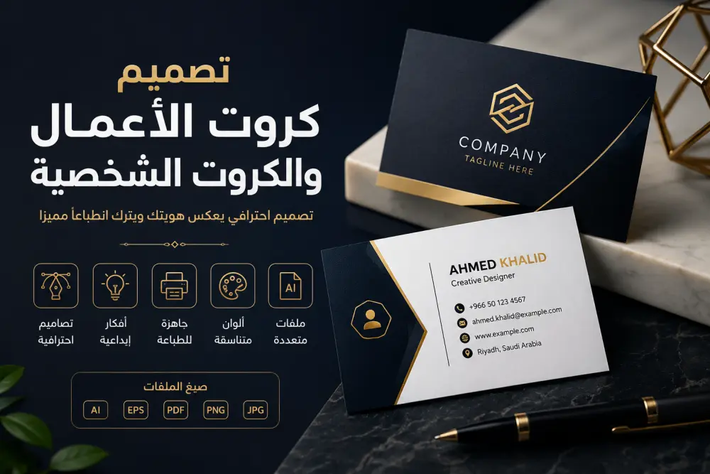 تصميم كروت أعمال وكروت شخصية بطريقة احترافية ومميزة