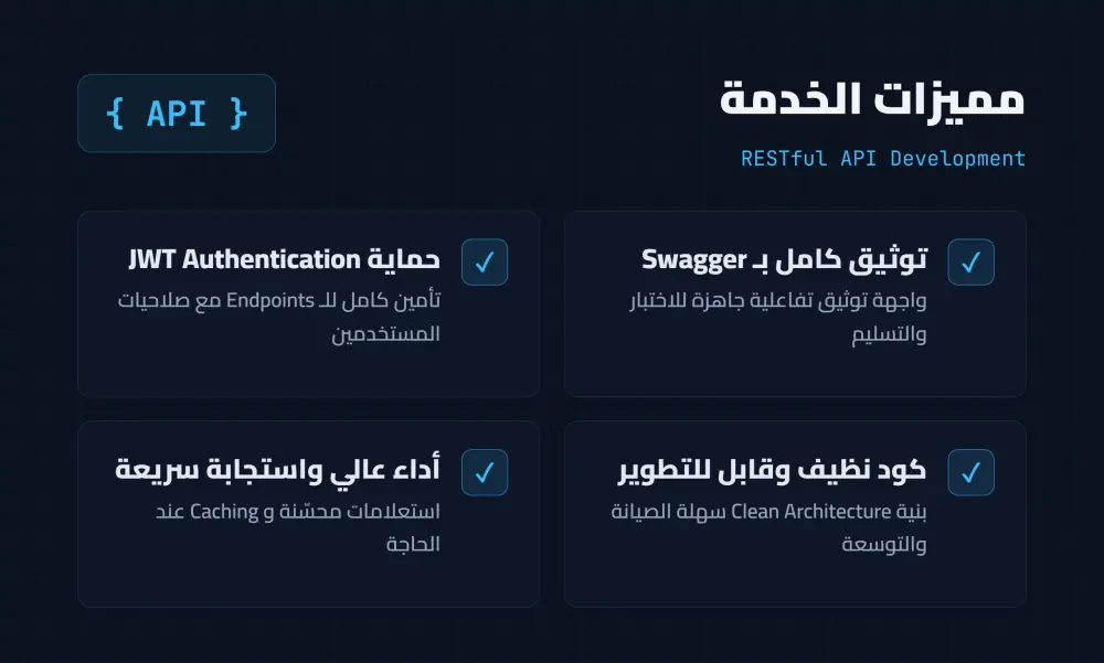 إنشاء وتطوير API باستخدام ASP.NET Core بطريقة منظمة وقابلة للتوسع مع ربطها بقاعدة بيانات SQL Server