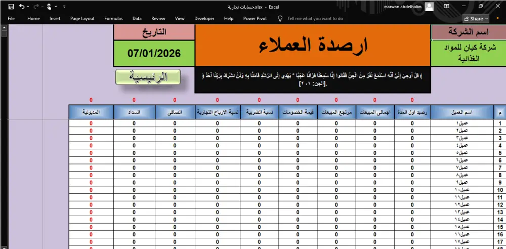 جميع حسابات شركتك أو وكالتك في ملف إكسل واحد