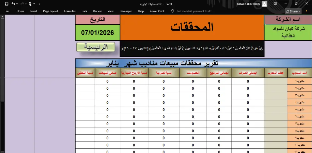 جميع حسابات شركتك أو وكالتك في ملف إكسل واحد