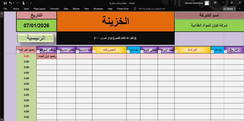 جميع حسابات شركتك أو وكالتك في ملف إكسل واحد