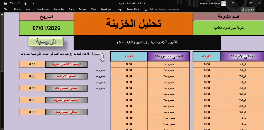جميع حسابات شركتك أو وكالتك في ملف إكسل واحد