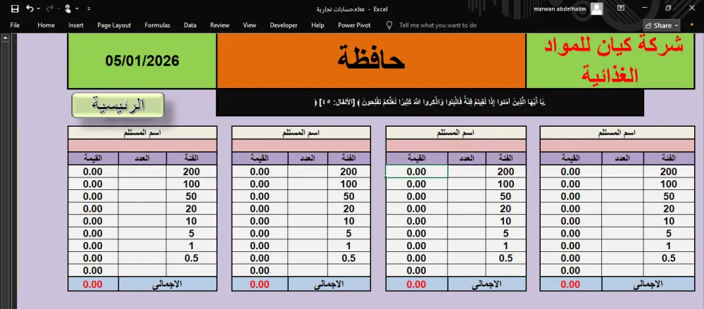 جميع حسابات شركتك أو وكالتك في ملف إكسل واحد