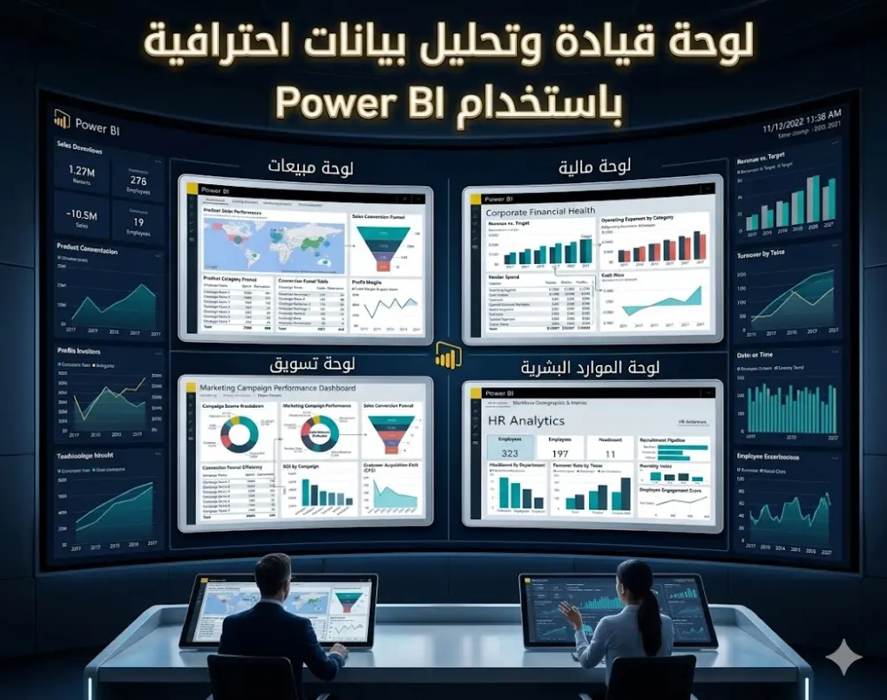 سأقوم بتحليل بياناتك وإنشاء Dashboard احترافية باستخدام Power BI