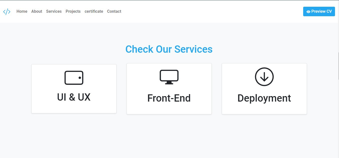 تصميم موقع شخصي (Porotfolio ) من صفحة واحدة