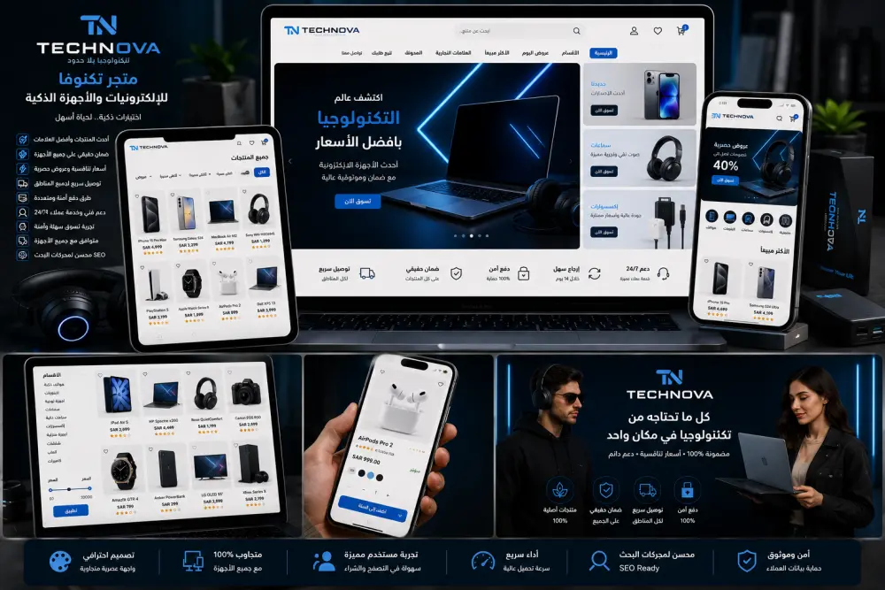 متجر الكترونى احترافى متعدد الاستخدامات   تم تطويره ليناسب مختلف الأنشطة التجارية ، مع تصميم عصري وتجربة استخدام احترافية .