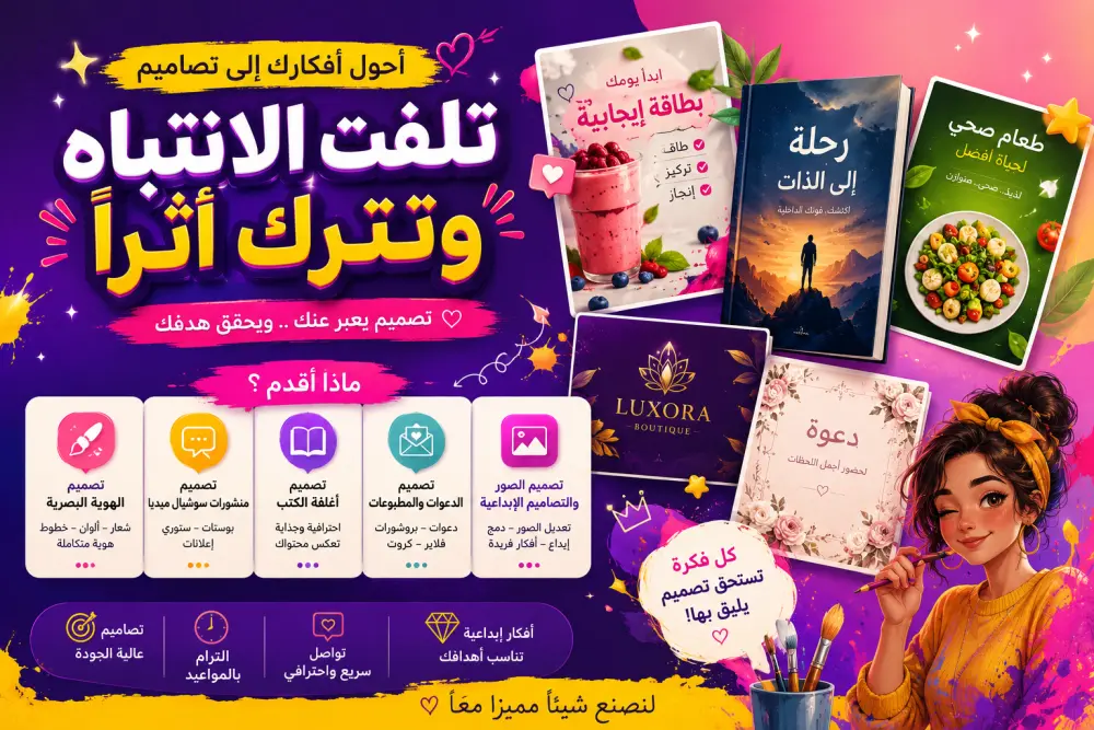 تصميم اعلانات و اغلفة و شعارات