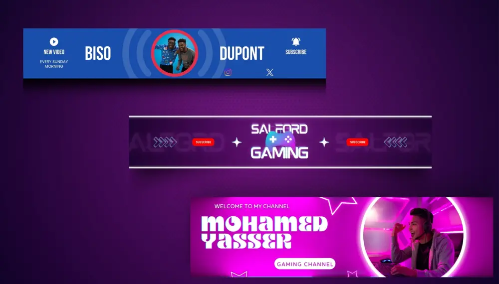 تصميم بنر لليوتيوب والإعلانات