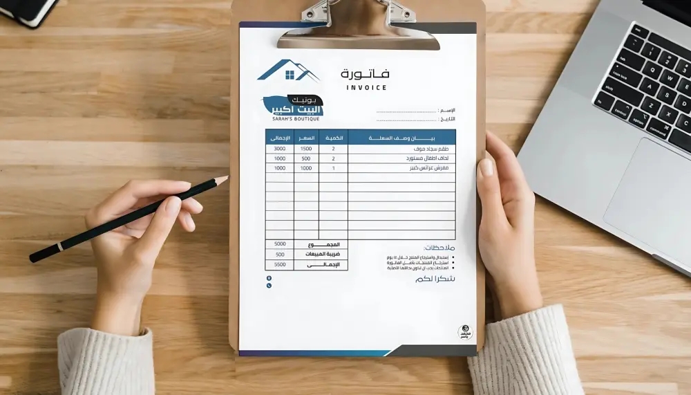 تصميم نموذج فاتورة مبيعات لمحلات الجملة