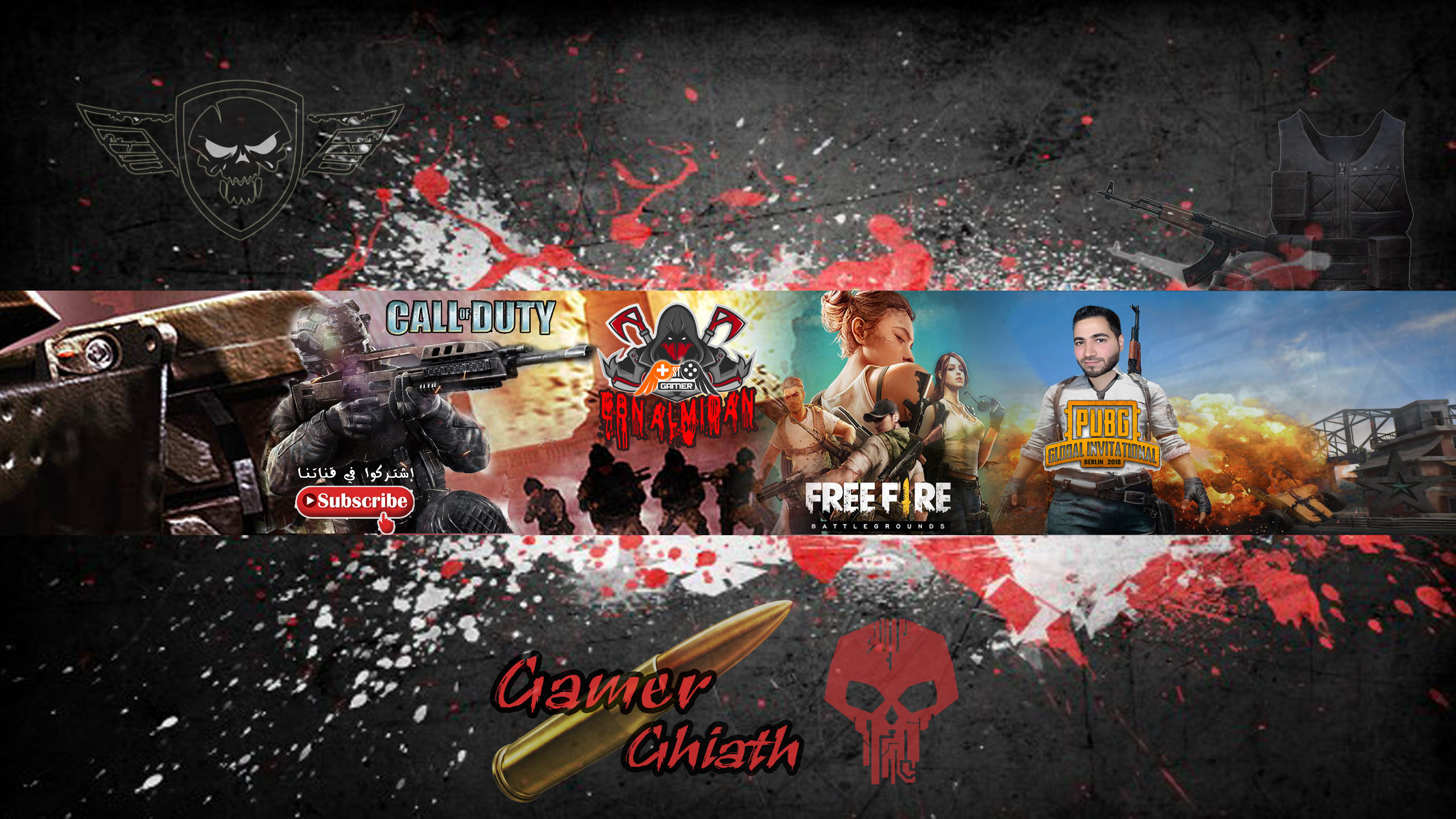 تصميم غلاف يوتيوب + غلاف فيس بوك + لوغو لقناتك بـ5$