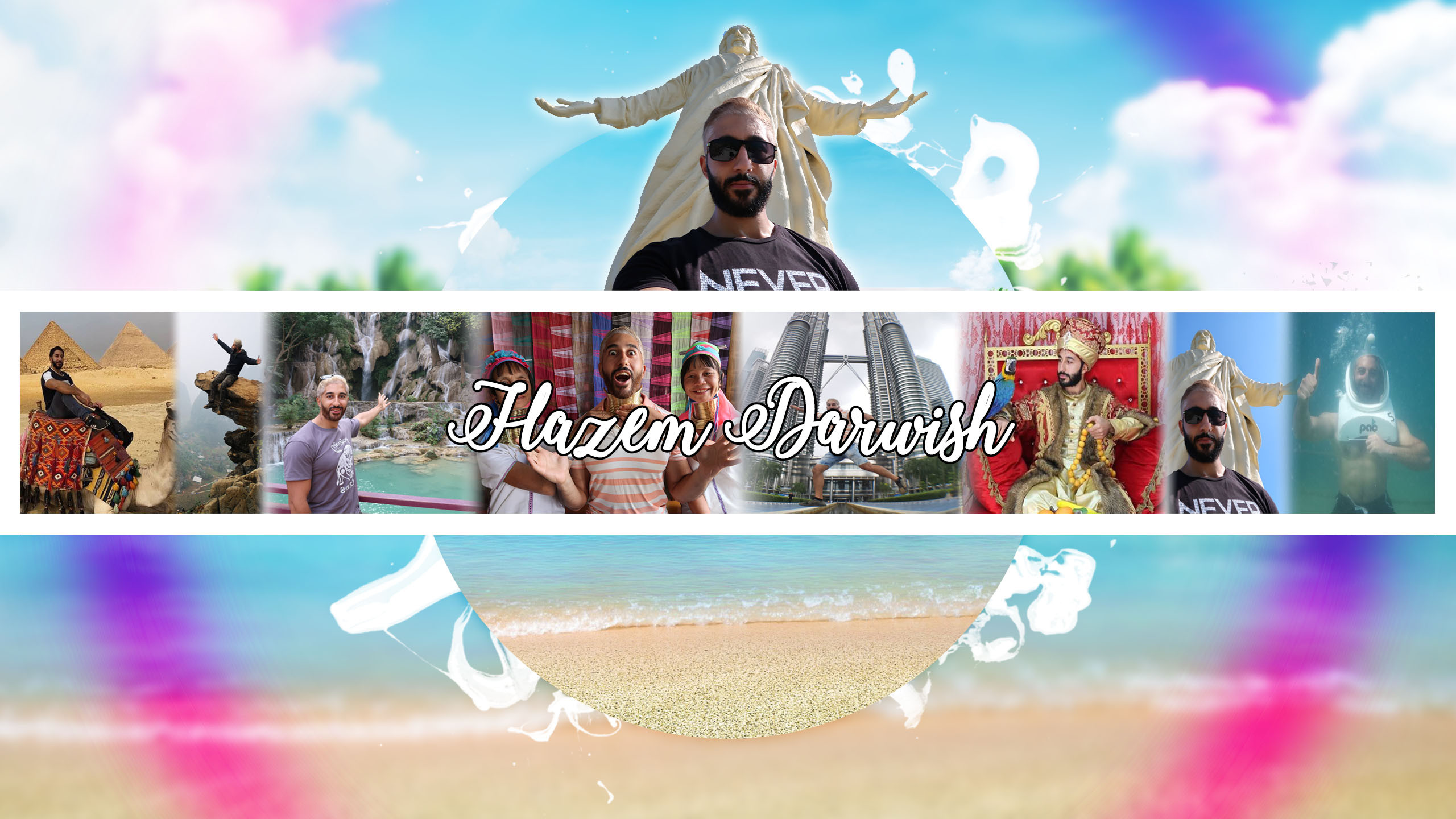 تصميم غلاف يوتيوب + غلاف فيس بوك + لوغو لقناتك بـ5$