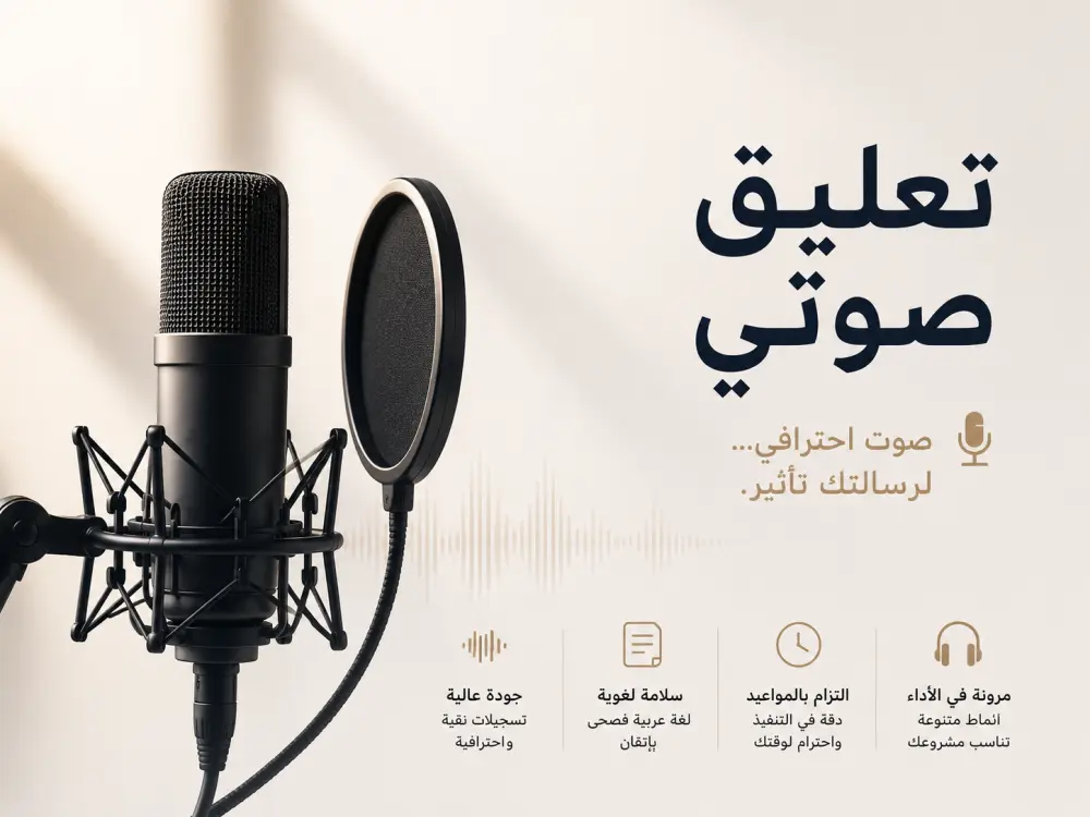 خدمات تعليق صوتي (Voice Over) احترافية لمختلف المنصات والمحتوى