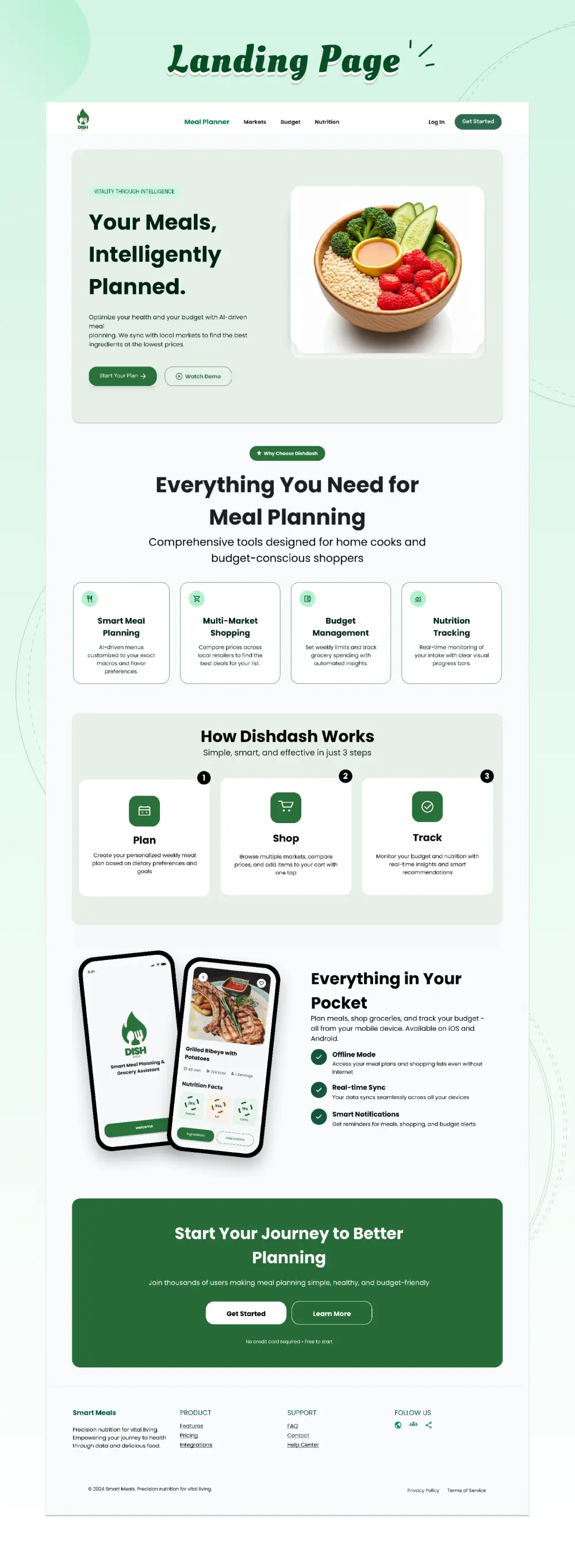 تصميم صفحة رئيسية ( Landing page ) و تطبيق موبايل باستخدام فيجما