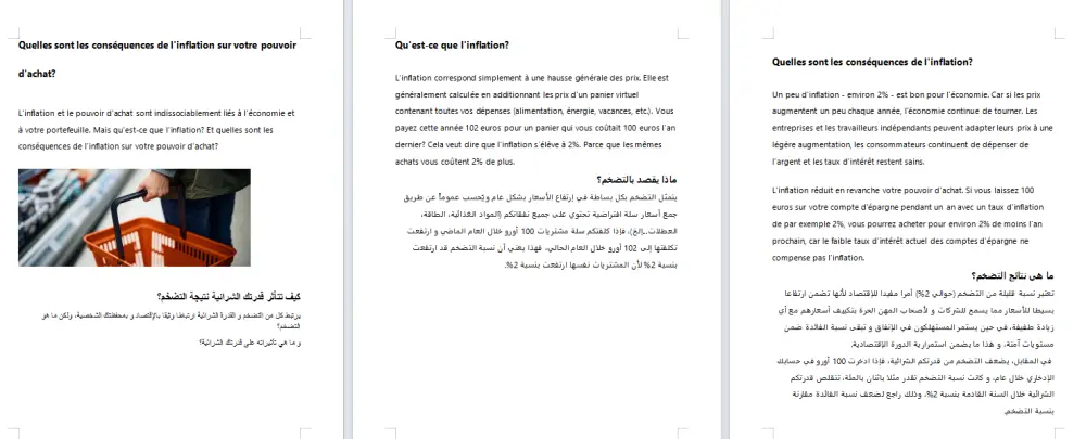 خدمات ترجمية و لغوية بين اللغات الثلاث عربي فرنسي إنجليزي