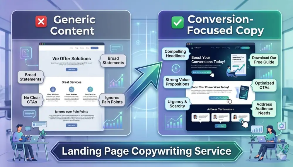 كتابة landingpage