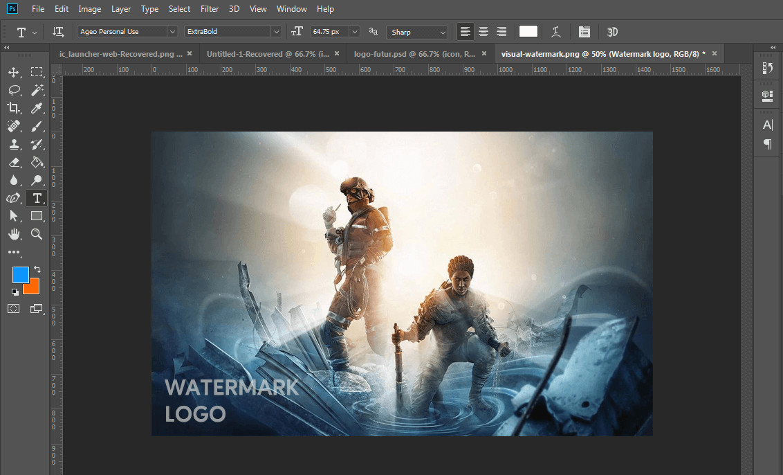 وضع لوغو على 30 صوره (watermark)