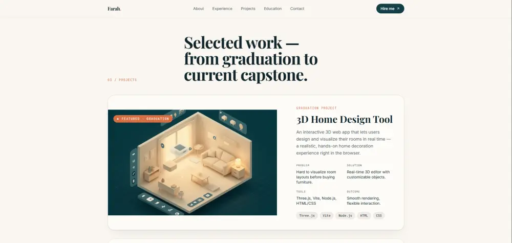 سأقوم بتصميم وتطوير موقع Portfolio احترافي باستخدام React.js