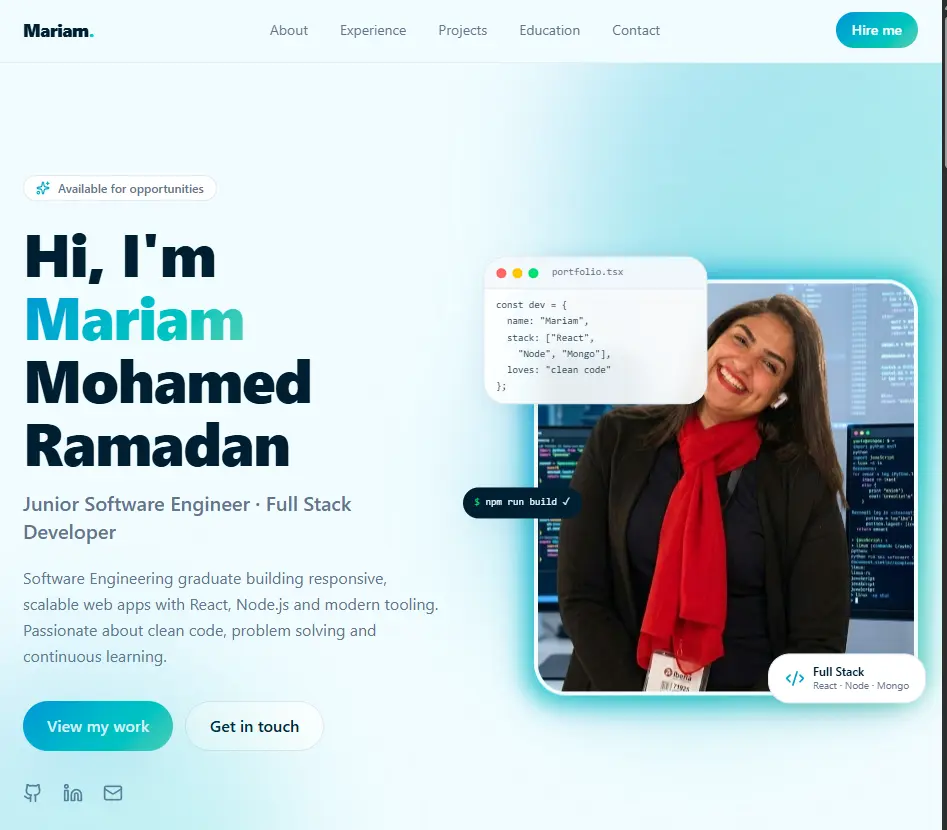 أصمم لك موقع سيرة ذاتية تفاعلي (Online Resume / Portfolio) ويعرض خبراتك وأعمالك بشكل احترافي